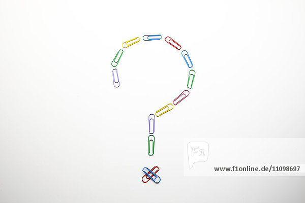 Question mark made out of paper clips