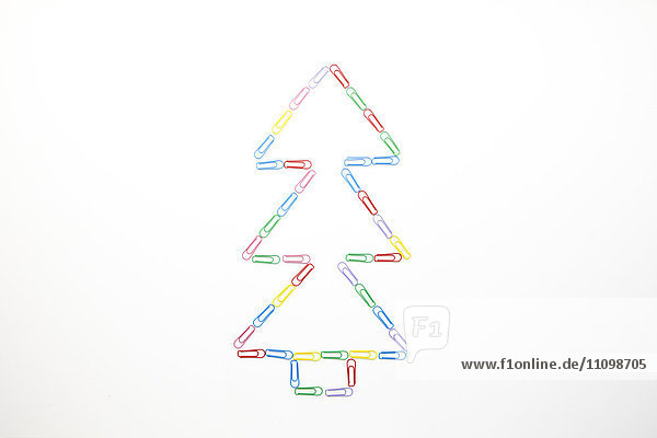 Christmas tree made out of paper clips