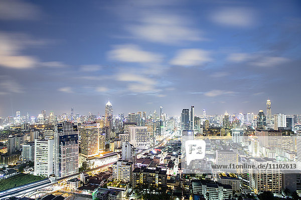 City skyline at night Bangkok Thailand Southeast Asia Asia