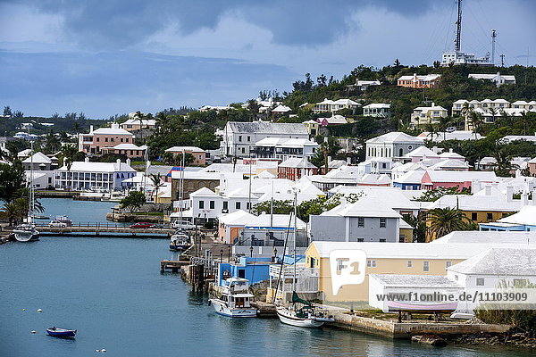 Blick auf das Unesco-Weltkulturerbe  die historische Stadt St. George  Bermuda  Nordamerika