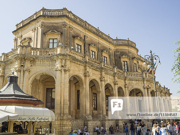 Palazzo Ducezio (Rathaus)  UNESCO-Weltkulturerbe  Noto  Sizilien  Europa