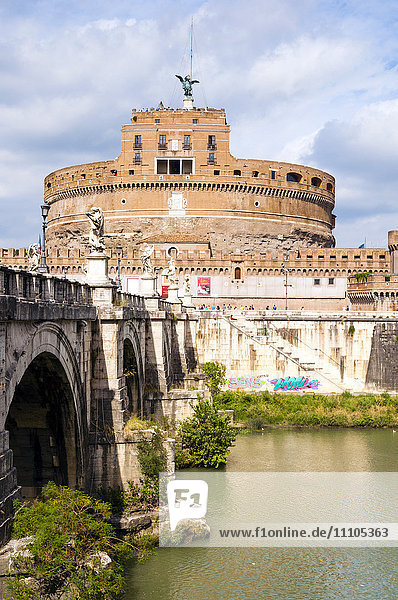 Castel Sant'Angelo Ponte Sant'Angelo and Tiber River UNESCO World Heritage Site Rome Lazio Italy Europe
