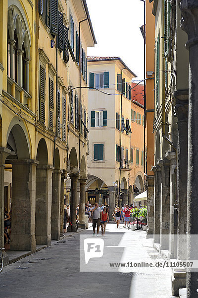 Portico (covered walkway)  Borgo Stretto  Pisa  Tuscany  Italy  Europe