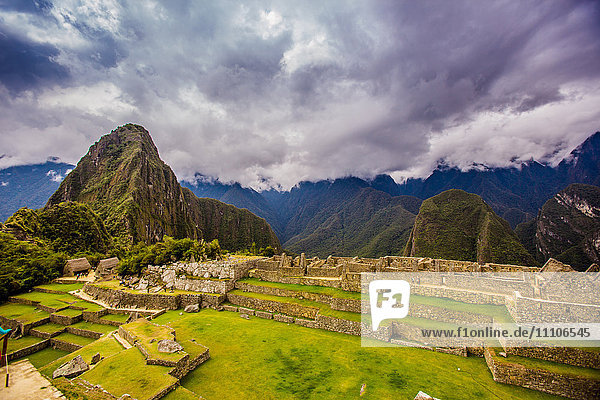 Machu Picchu Incan Ruins  UNESCO World Heritage Site  Sacred Valley  Peru  South America