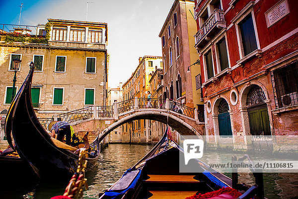 Gondelfahrt  Venedig  UNESCO-Weltkulturerbe  Venetien  Italien  Europa