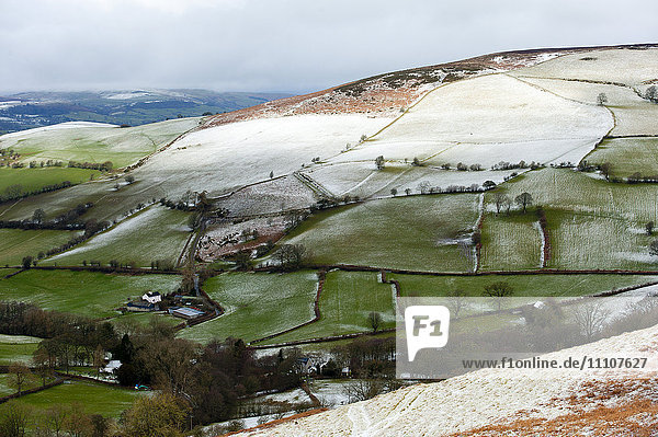A wintry landscape at springtime in Powys  Wales  United Kingdom  Europe