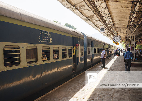 Karwal train station platform  Goa  India  South Asia