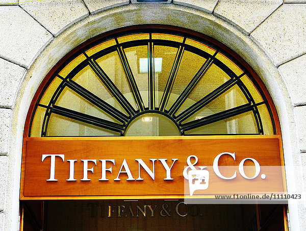 Europe   Italy   Lombardy  Milan   Via della Spiga   Tiffany & Co   Jewellery shop