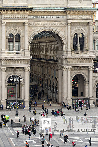 Italy  Lombardy  Milan  Vittorio Emanuele Gallery and Duomo Square