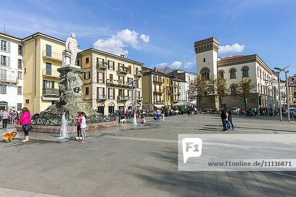 Italy Lombardy Lecco Piazza Cermenati and Palazzo delle Paure