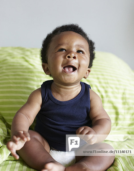 Laughing African American baby