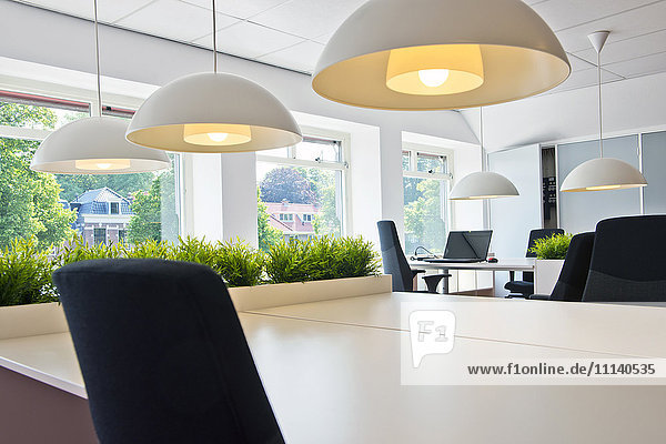 Modern workstation area in office