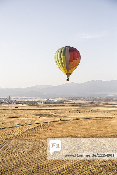 Spain  Segovia  hot air balloon in the sky