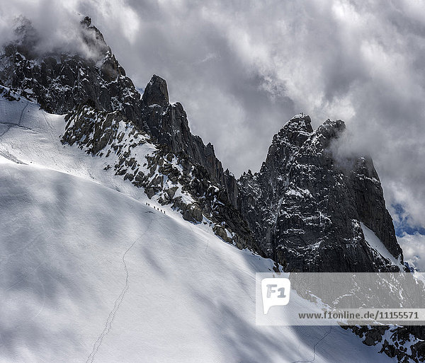 France  Chamonix  Alps  Petit Aiguille Vert  group of mountaineers