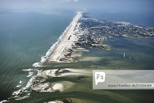 USA  Aerial view of Hurricane Isabel damage to Hatteras Island in the Outer Banks of North Carolina