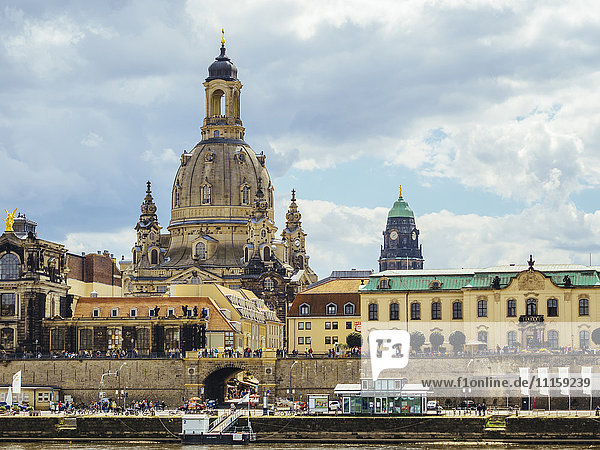 Germany  Dresden  dome of the Frauenkirche as seen from Elbe River
