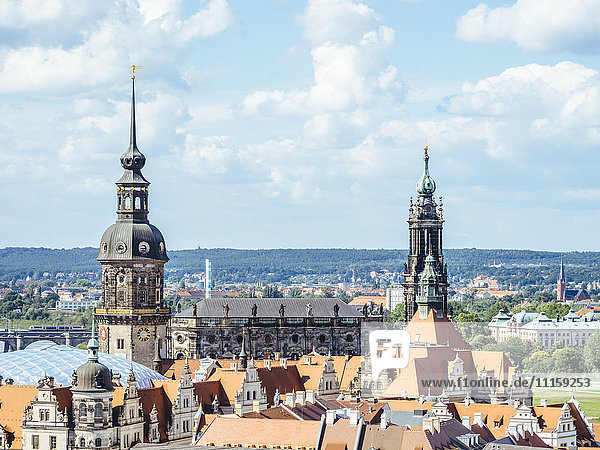 Deutschland  Dresden  Hausmannsturm und Dresdner Dom in der Altstadt