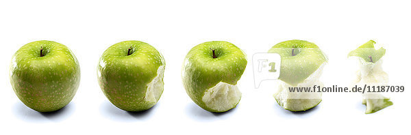 Apples on white background - close-up