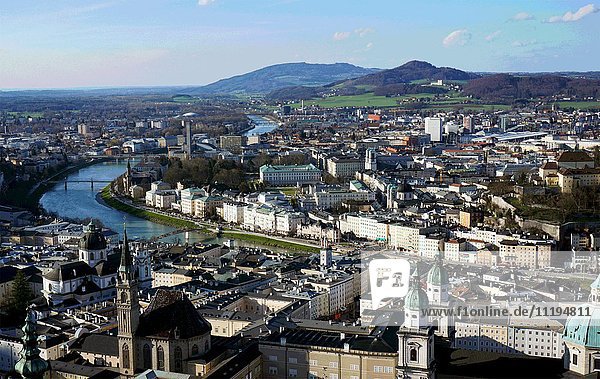 High Angle Overview  Salzburg  Österreich