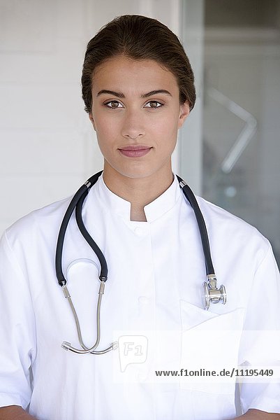 Portrait of a happy female doctor with stethoscope
