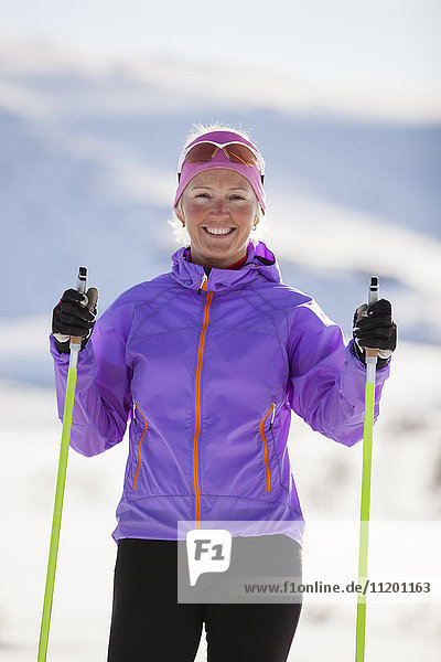 Smiling skier