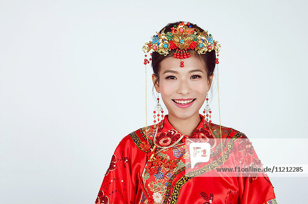 Chinese Bride looking at Camera