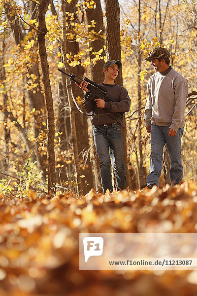 Father And Son Squirrel Hunting