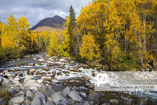 'Little Susitna river in Hatcher Pass near Palmer  in autumn  South-central Alaska; Alaska  United States of America'