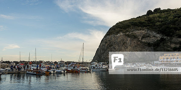 Boats in the harbour of Sant Angelo; Sant Angelo  Ischia  Campania  Italy