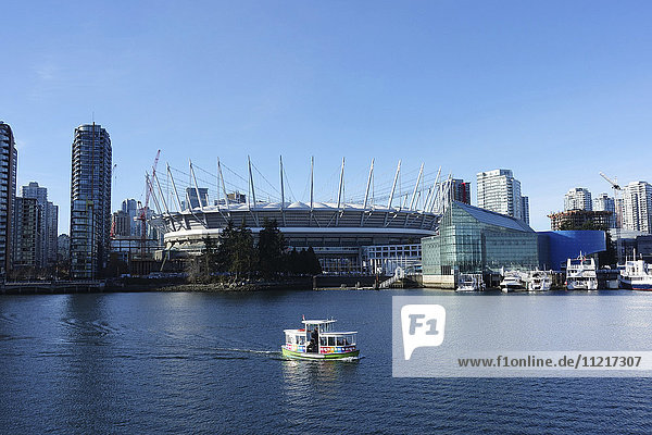Aquabus passing BC Place; Vancouver  British Columbia  Canada
