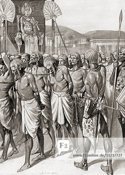 Captives before the Pharaoh. From Hutchinson's History of the Nations  published 1915.