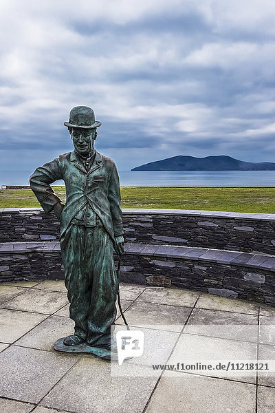 Bronzestatue von Charlie Chaplin; Waterville  Grafschaft Kerry  Irland