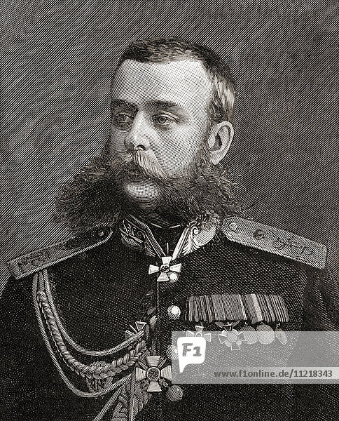 Mikhail Dmitrievich Skobelev 1843 – 1882. Russian general during the Russo-Turkish War of 1877–1878. From The Century Edition of Cassell's History of England  published c. 1900