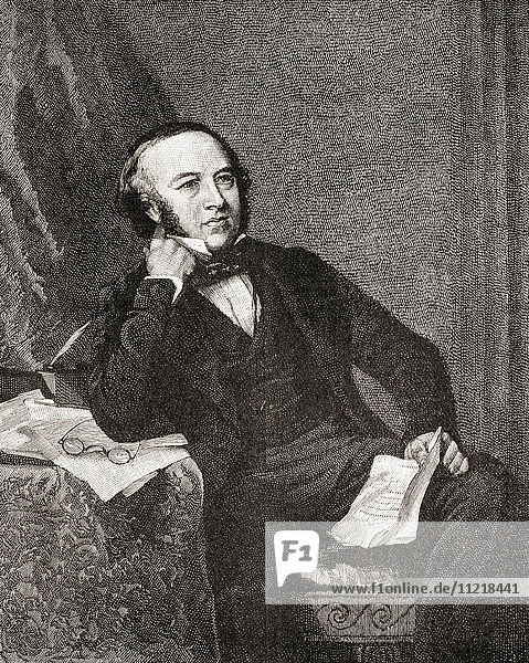 Sir Rowland Hill  1795 – 1879. English teacher  inventor and social reformer  best known for originating the basic concepts of the modern postal service  including the invention of the postage stamp. From The Century Edition of Cassell's History of England  published c. 1900