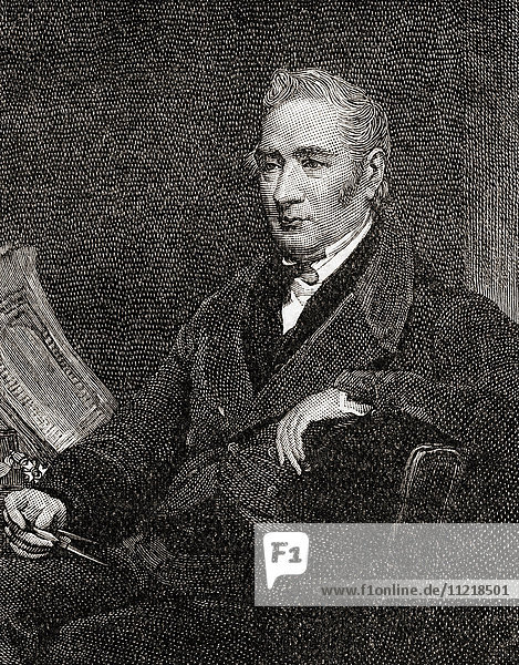George Stephenson  1781 – 1848. English civil engineer and mechanical engineer  builder of the first public inter-city railway line in the world to use steam locomotives. From The Century Edition of Cassell's History of England  published c. 1900