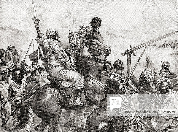 Die Schlacht von Toski (Tushkah)  Ägypten  3. August 1889 zwischen den anglo-ägyptischen Streitkräften und den sudanesischen Mahdisten. Aus der Jahrhundertausgabe von Cassell's History of England  veröffentlicht um 1900