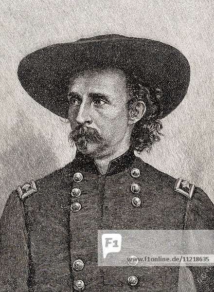 George Armstrong Custer  1839 - 1876. Offizier der US-Armee und Befehlshaber der Kavallerie im Amerikanischen Bürgerkrieg und in den Indianerkriegen. Aus The History of our Country  veröffentlicht im Jahr 1900.