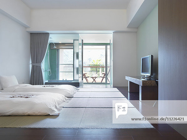 Modern Bedroom with platform beds