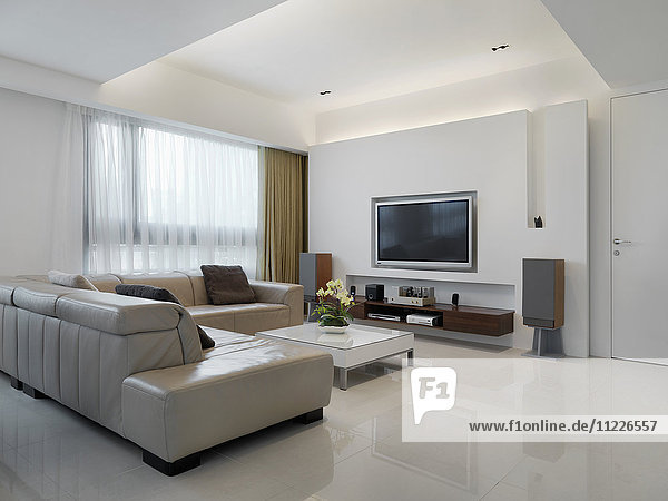 Modern living room with sectional sofa