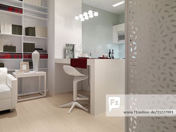 Detail dining area modern interior