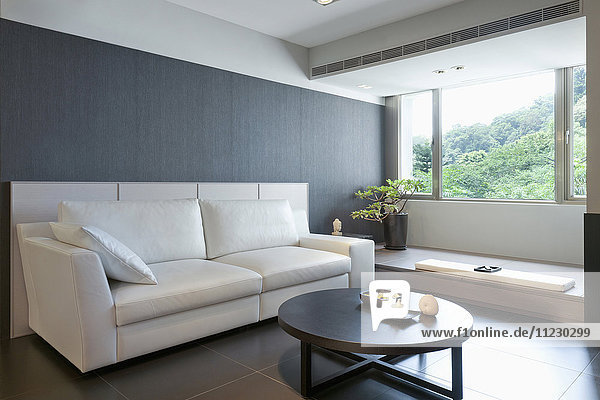 White sofa in modern living room