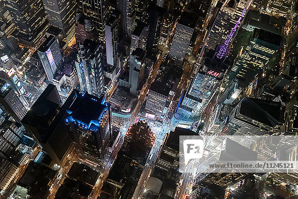 Luftaufnahme aus dem Hubschrauber von Midtown  Times Square  New York  USA