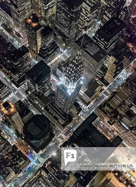 Luftaufnahme aus dem Hubschrauber von Midtown  Chrysler Building  New York  USA