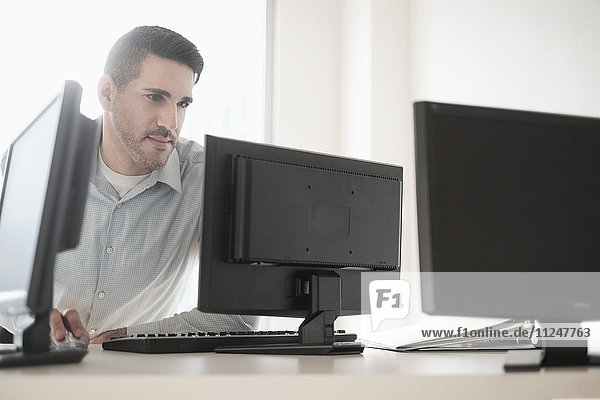Man using computer in office