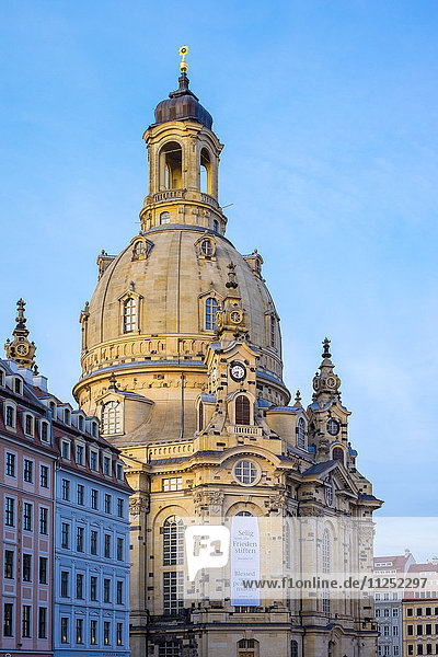 Germany  Saxony  Dresden  Altstadt (Old Town). Dresdner Frauenkirche  Church of Our Lady and buildings on Neumarkt.