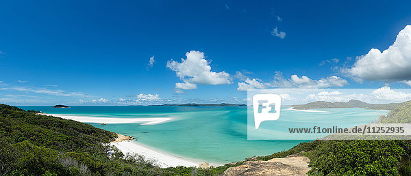 A panoramic view of the world-famous Whitehaven Beach on Whitsunday Island  Queensland  Australia  Pacific