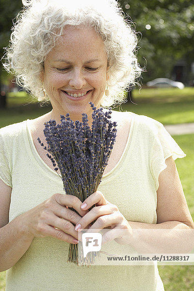 Woman Holding Lavender