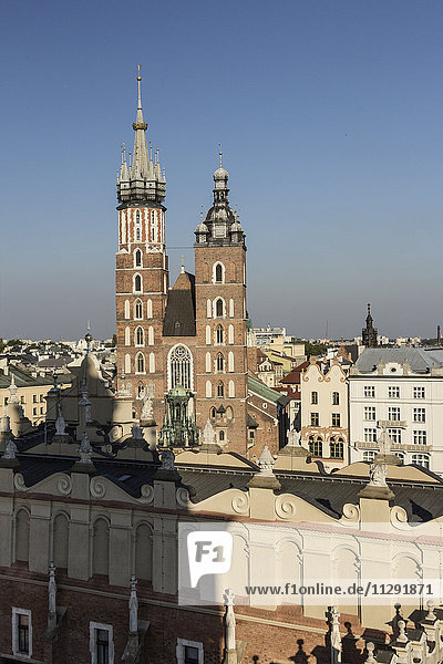 Polen  Krakau  Blick auf die Marienkirche