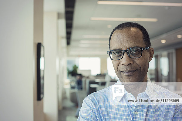 Afro American man in office  portrait