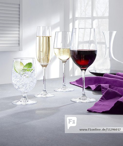 Weingläser  Sektglas  Wasserglas